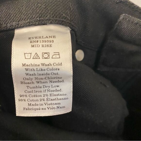 EVERLANE Mid rise skinny black denim jeans NWOT -26 regular - Picture 8 of 11